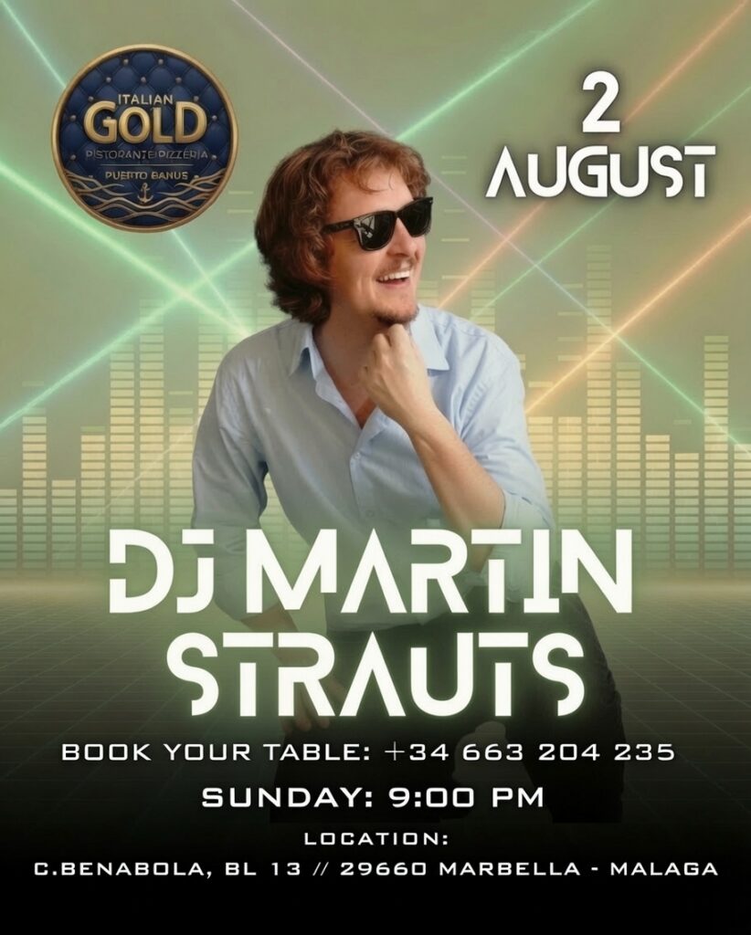 2 de agosto — Sesión en vivo de DJ Martin Straus