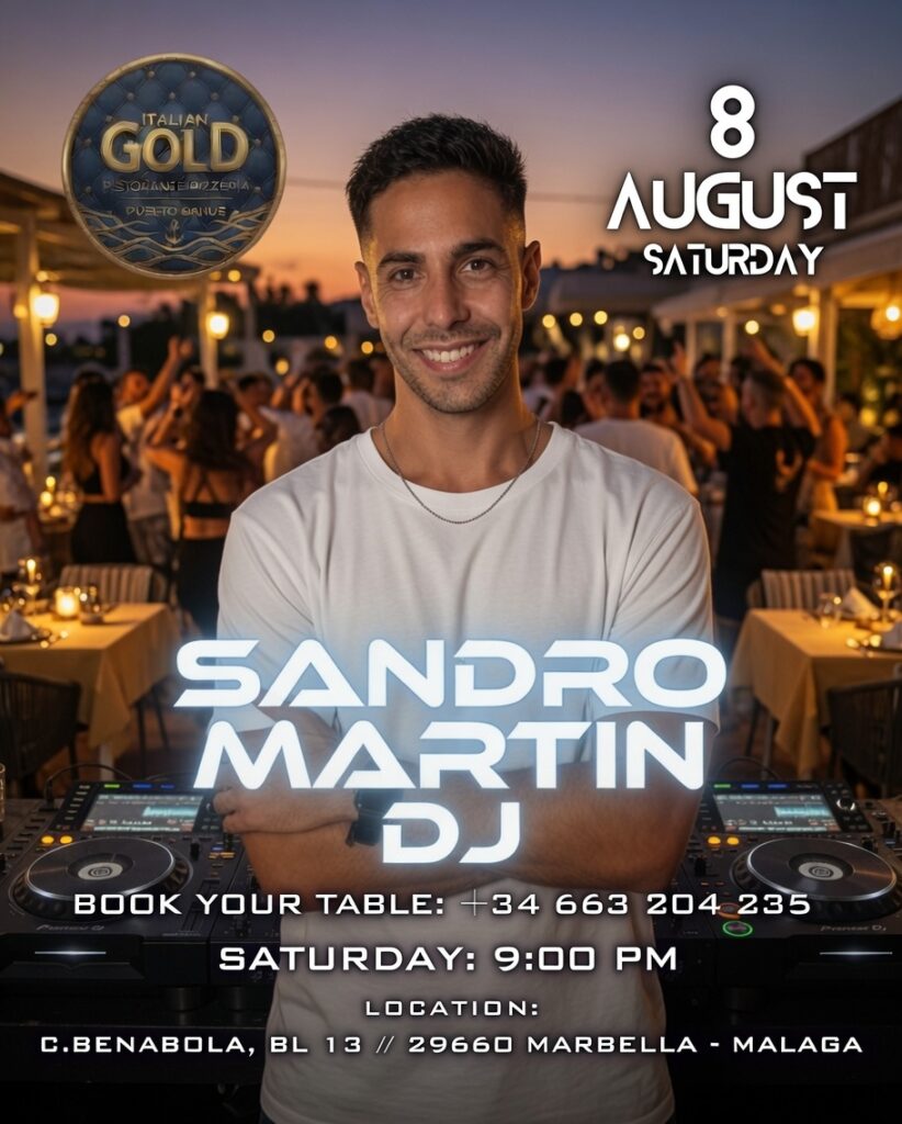 8 de agosto — Sesión en vivo de Sandro Martin DJ