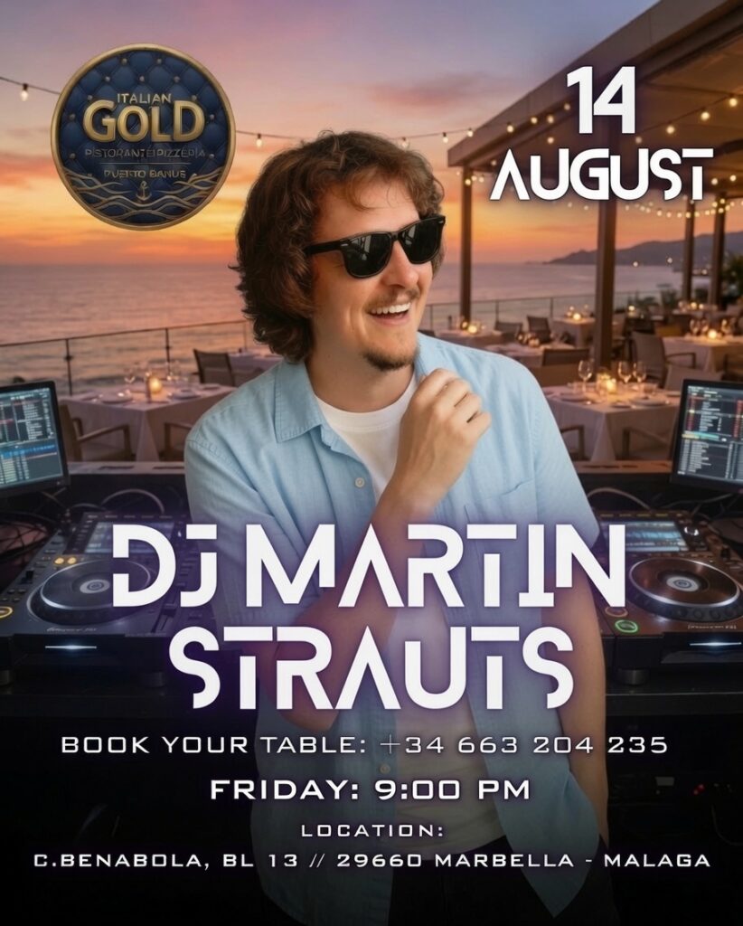 14 de agosto — Sesión en vivo de DJ Martin Strauts
