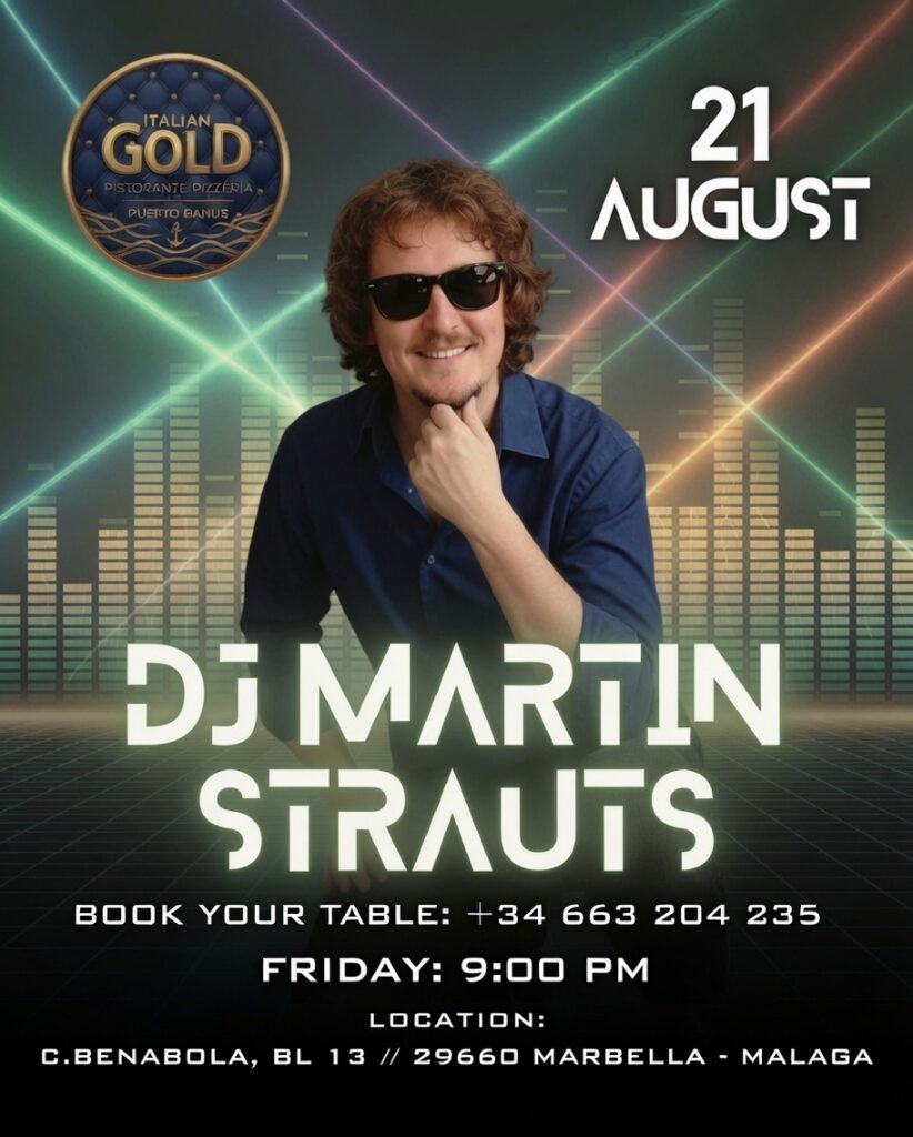 21 de agosto — Sesión en vivo de DJ Martin Strauts
