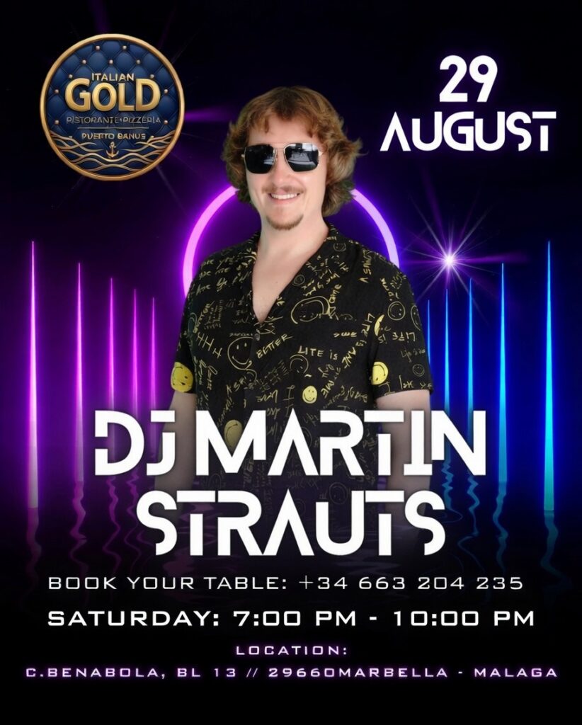 29 de agosto — Sesión en vivo de DJ Martin Strauts