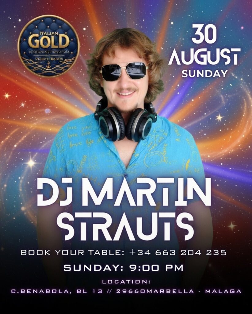 30 de agosto — Sesión en vivo de DJ Martin Strauts